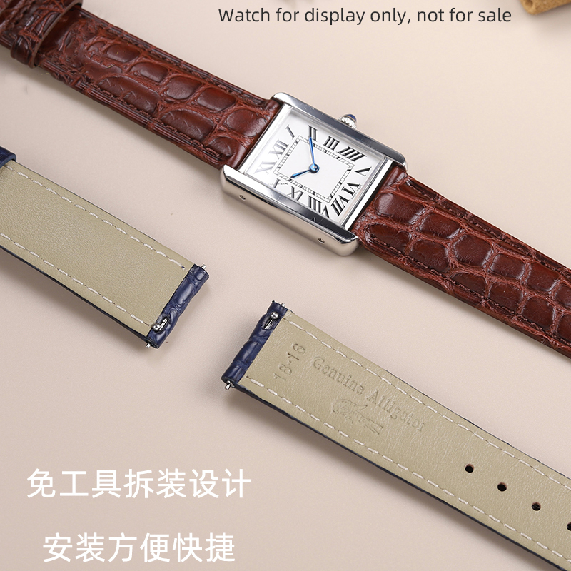 Correa de piel de cocodrilo au - Cartier Watch Tank reseña y precio